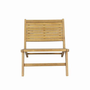 Leo Mid-Century Modern Wood Armless Outdoor Patio Chair